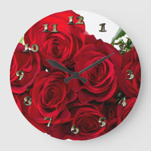 Red Red Rose Große Wanduhr