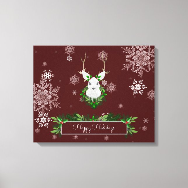 Red Reindeer Canvas Print Leinwanddruck (Vorderseite)