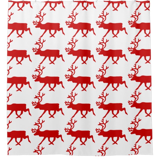 Red Reindeer / Karibik-Silhouette Duschvorhang (Vorderseite)