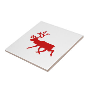 Red Reindeer / Karibik-Silhouette Fliese