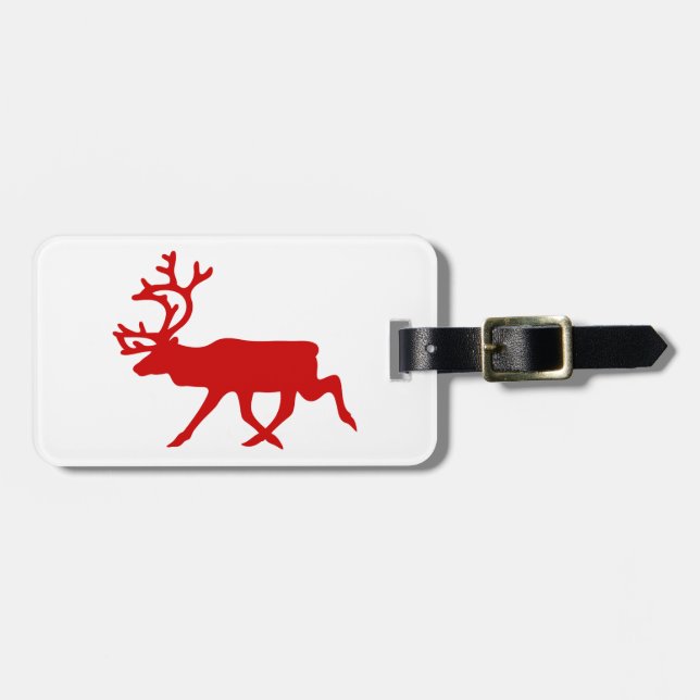 Red Reindeer / Karibik-Silhouette Gepäckanhänger (Vorderseite horizontal)