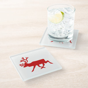 Red Reindeer / Karibik-Silhouette Glasuntersetzer