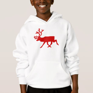 Red Reindeer / Karibik-Silhouette Hoodie