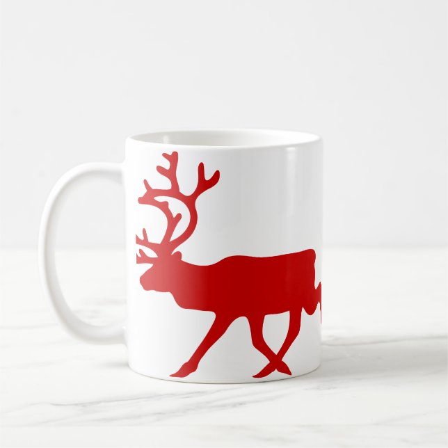 Red Reindeer / Karibik-Silhouette Kaffeetasse (Links)
