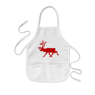 Red Reindeer / Karibik-Silhouette Kinderschürze