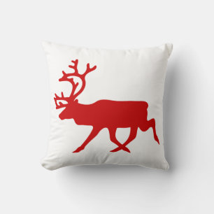 Red Reindeer / Karibik-Silhouette Kissen