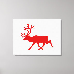 Red Reindeer / Karibik-Silhouette Leinwanddruck