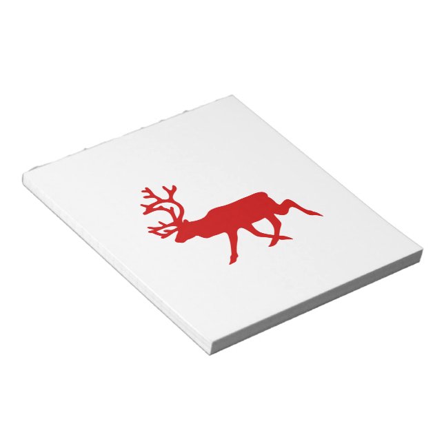 Red Reindeer / Karibik-Silhouette Notizblock (angewinkelt)