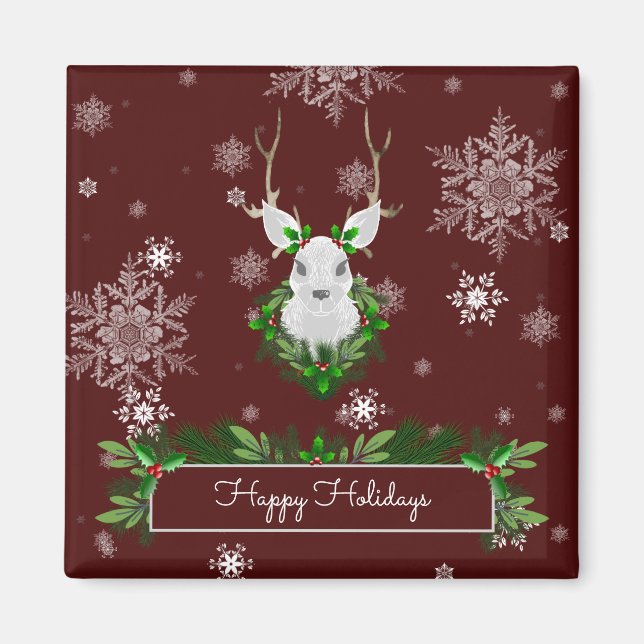 Red Reindeer Magnet (Vorne)