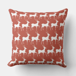 Red Reindeer Pattern Square Christmas Thro Kissen