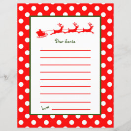 Red Reindeer Sleigh Sehr geehrter Santa Letter