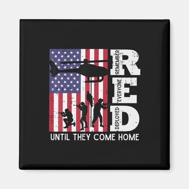 RED Remember all Deployed Flag Helicopter Mem Magnet (Vorne)