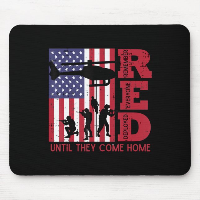 RED Remember all Deployed Flag Helicopter Mem Mousepad (Vorne)