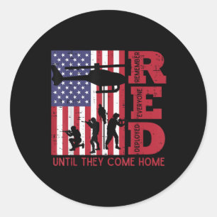 Red Remember all Deployed Flag Helicopter Mem Runder Aufkleber