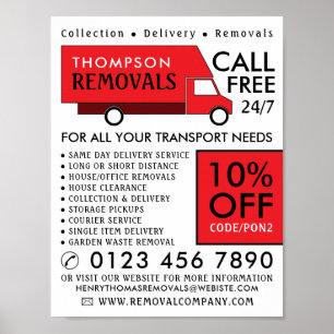 Red Removal Van, Removal Company Werbung Poster
