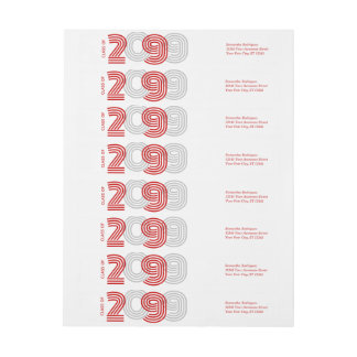 Red Retro Big Numbers Class