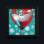 Red Retro Christmas Martini Erinnerungskiste<br><div class="desc">Red Retro Christmas Martini</div>