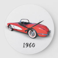 red retro convertible Corvette