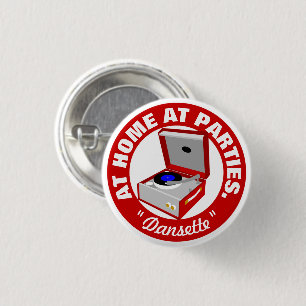 Red Retro Dansette Record Player Button
