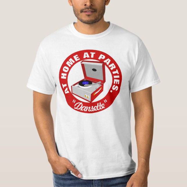 Red Retro Dansette Record Player T-Shirt (Vorderseite)
