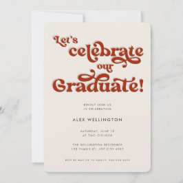 Red Retro Inspirierte Typografy Graduation Party Einladung