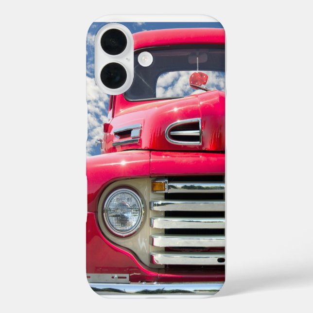 Red Retro LKW mit schwindelerregenden Würfeln iPhone 16 Hülle (Rückseite)