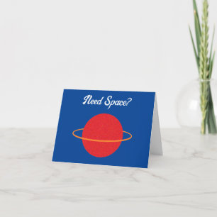 Red Retro Planet, Classic SciFi Space Cartoon Karte