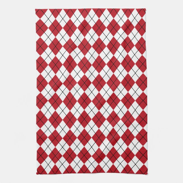 Red Retro Raute Handtuchgeschenk Geschirrtuch (Vertikal)