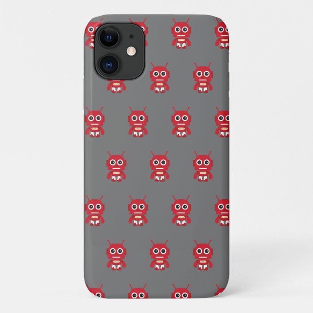 Red Retro Robot Case-Mate iPhone Hülle (Rückseite)