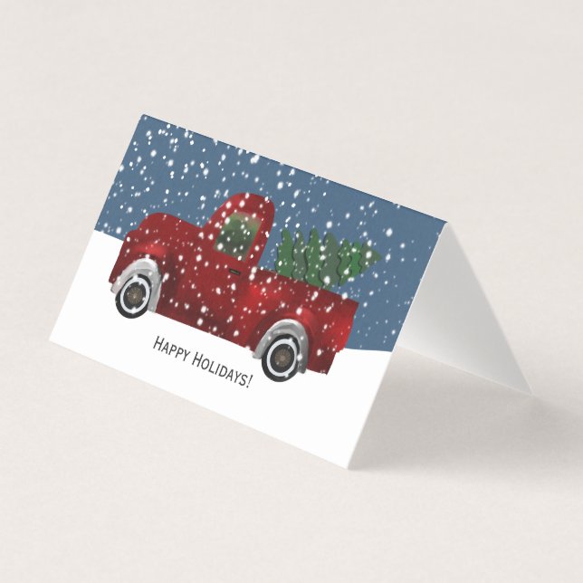 Red Retro Truck Weihnachtsbaum (Vorderseite)