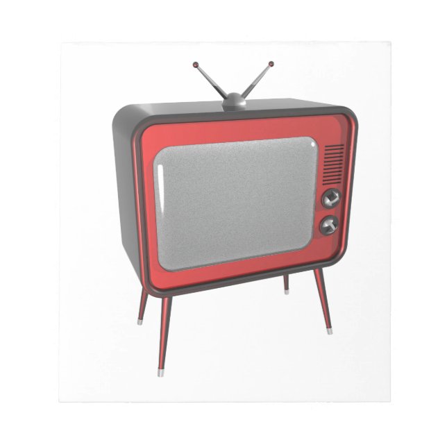 Red Retro TV Notizblock (Vorderseite)