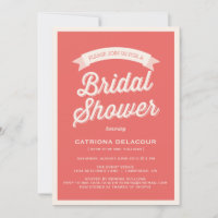 RED RETRO TYPOGRAPHIE | BRIDAL SHOWER EINLADUNG