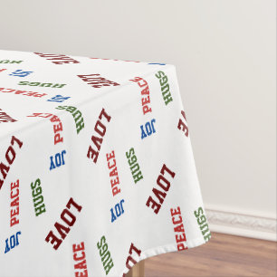Red Retro Vintag Typografie Muster Weihnachten Tischdecke
