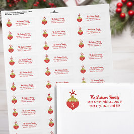 Red Retro Weihnachtsschmuck Monogram