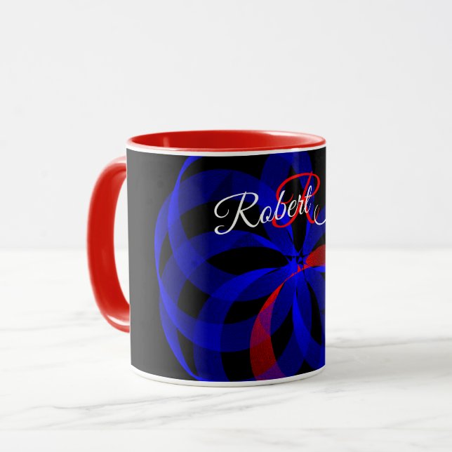 Red Revolving Accent Geometric Coffee Mug Tasse (Vorderseite Links)