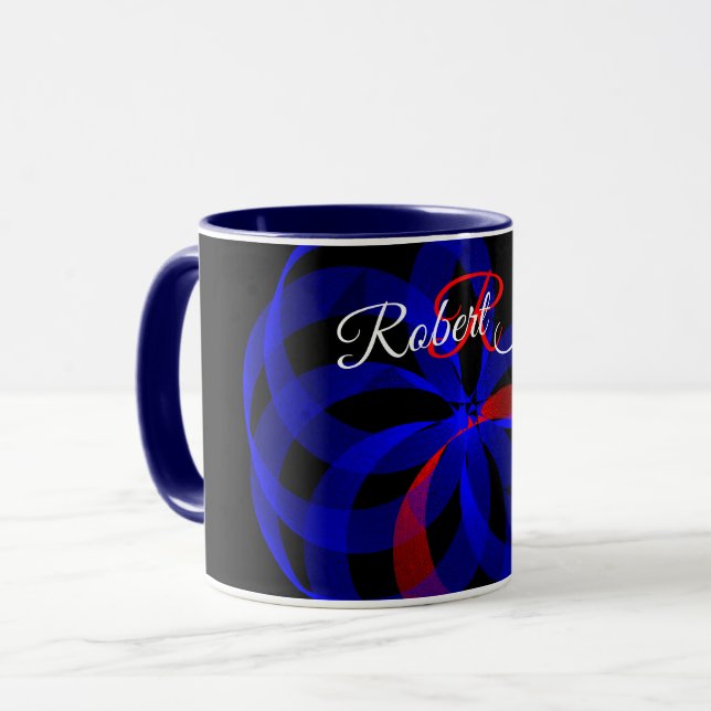 Red Revolving Accent Geometric Coffee Mug Tasse (Vorderseite Links)