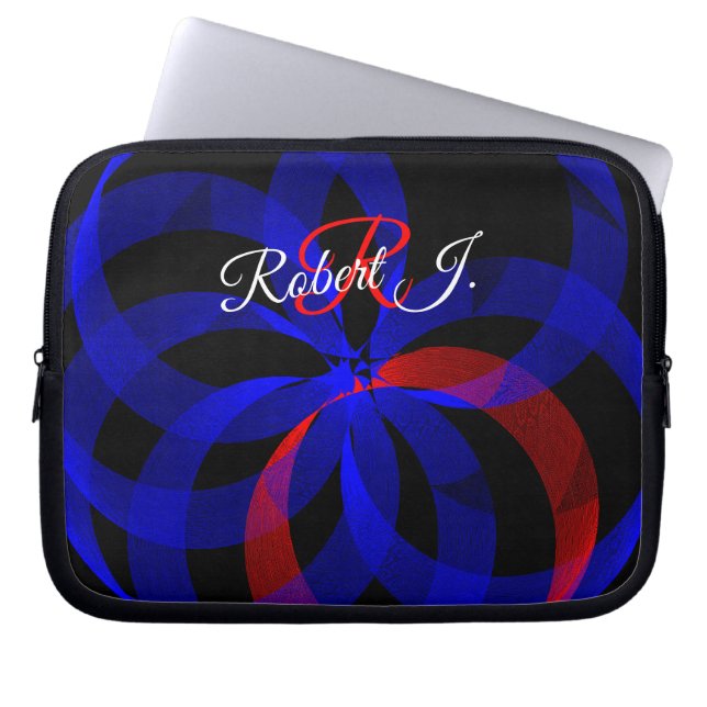 Red Revolving Accent Geometric Electronics Bag Laptopschutzhülle (Vorderseite)