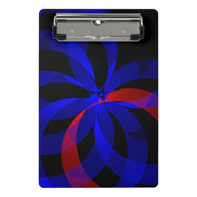 Red Revolving Accent Geometric Mini Clipboard Klemmbrett (Vorderseite)