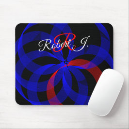 Red Revolving Accent Geometric Mouse Pad Mousepad