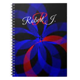 Red Revolving Accent Geometric Spiral Notebook Notizblock