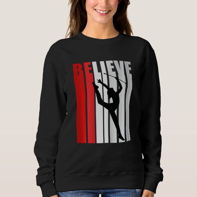 Red Rhythmic Gymnastics Womens Believe Red Gymnast Sweatshirt (Vorderseite)