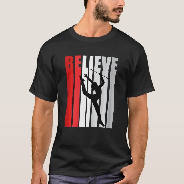 Red Rhythmic Gymnastics Womens Believe Red Gymnast T-Shirt (Vorderseite)