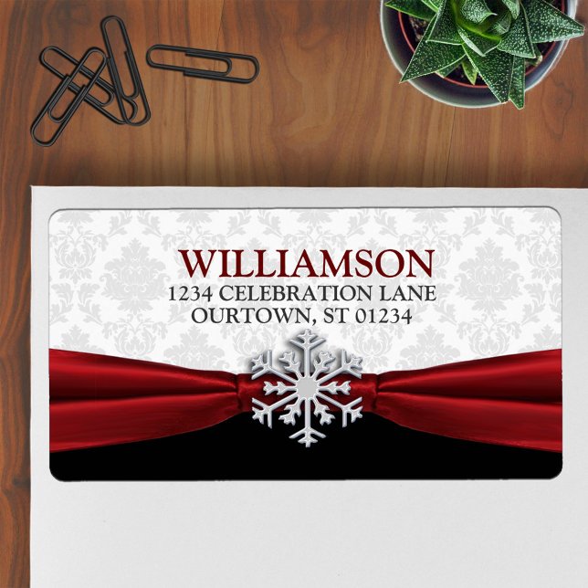 Red Ribbon Address Labels Adressaufkleber (Von Creator hochgeladen)