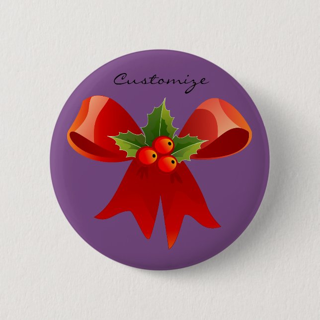 Red Ribbon Bow Holly Thunder_Cove Button (Vorderseite)