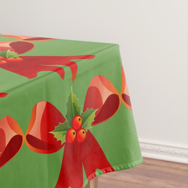 Red Ribbon Bow Holly Thunder_Cove Tischdecke (Beispiel)
