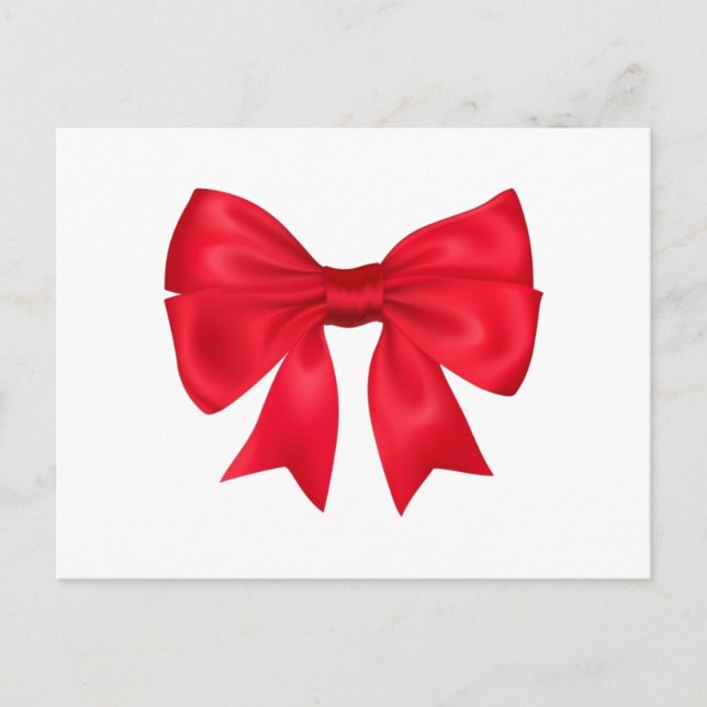 Red Ribbon Bow Postkarte (Vorderseite)