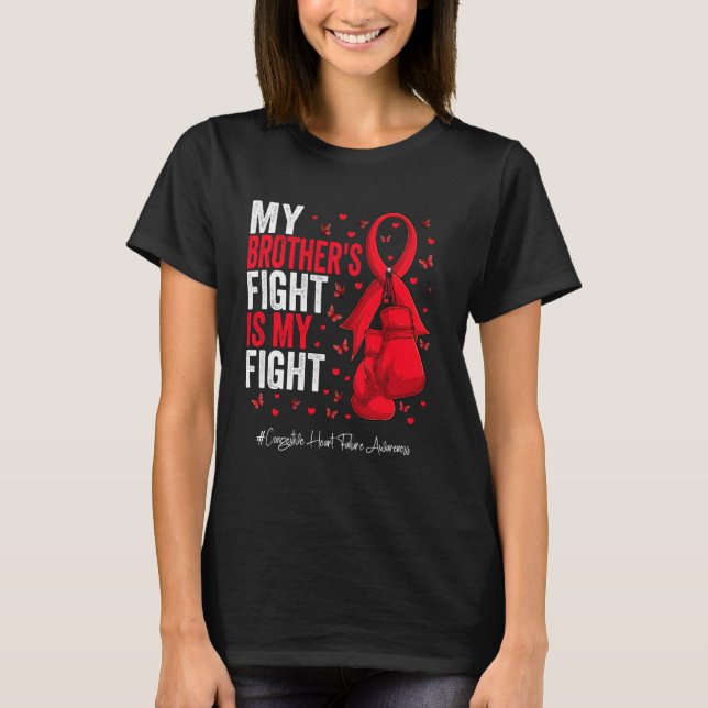 Red Ribbon Brother Congestive Heart Failure Awaren T-Shirt (Vorderseite)