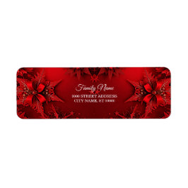 Red Ribbon Floral Holiday Weihnachten Rücksendeadr