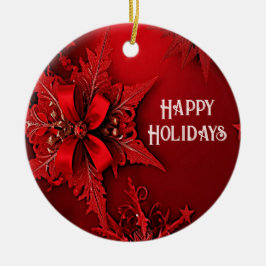 Red Ribbon Floral Holiday Weihnachtsschmuck