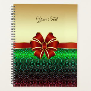 Red Ribbon Gold Holiday Planer